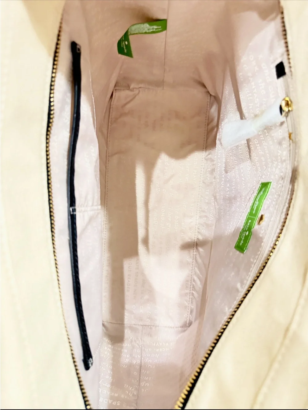Disney kate spade Cream Canvas Tote with Pink Glitter Panel